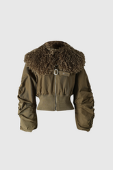 Ailith Kürk Tokalı Kısa Pamuklu Ceket